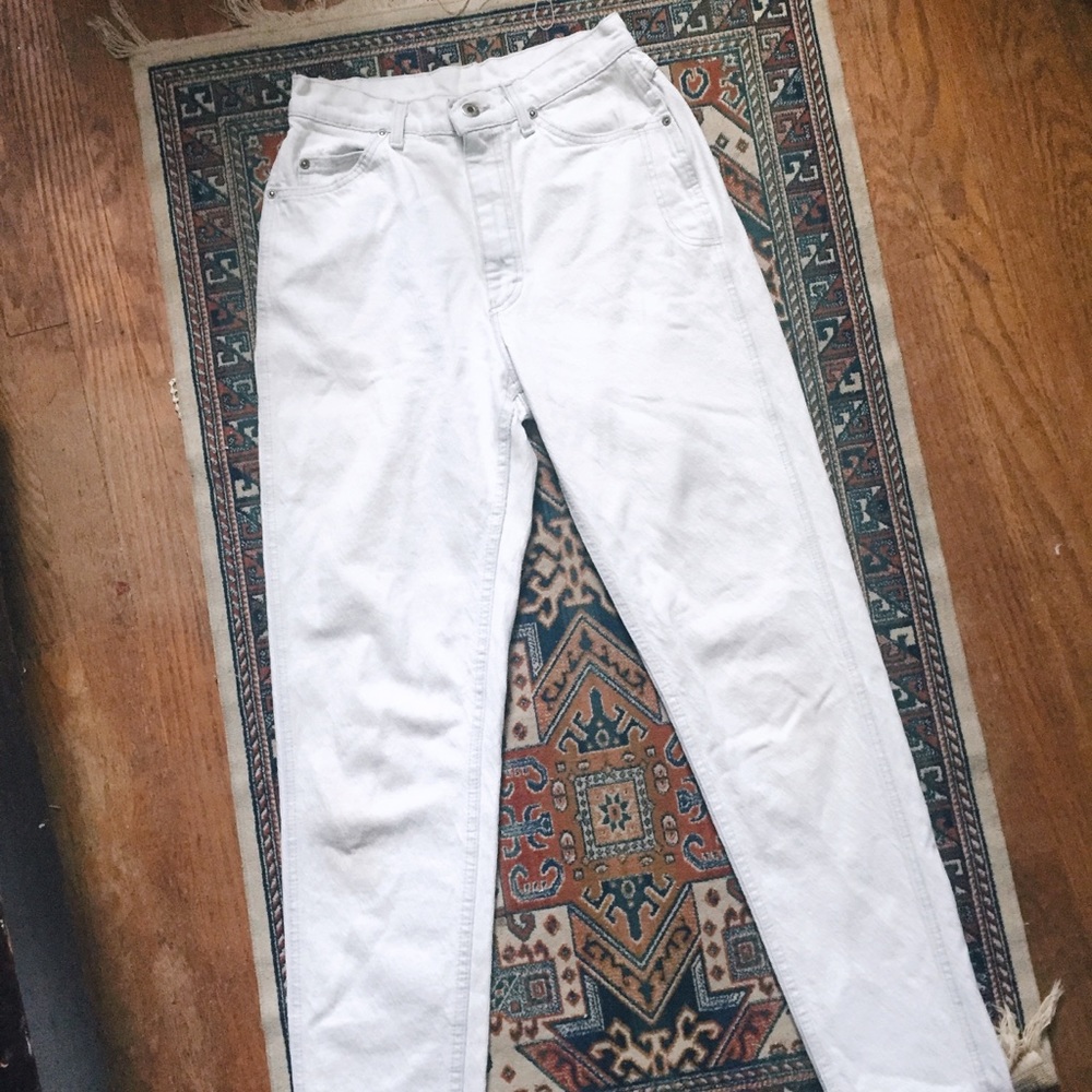 Vintage Lee white denim high waisted jeans